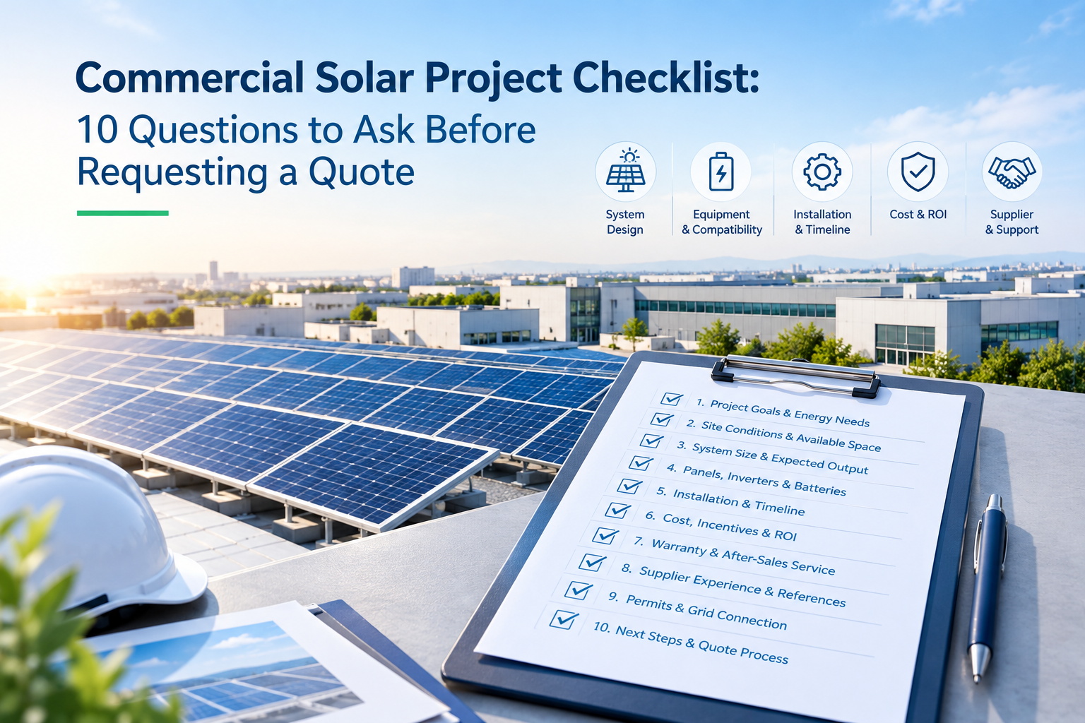 Commercial Solar Project Checklist: 10 Questions to Ask Before Requesting a Quote